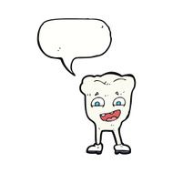 cartoon happy tooth with speech bubble N29