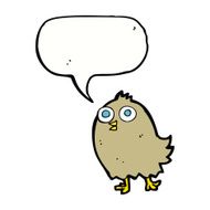 cartoon happy bird with speech bubble N32