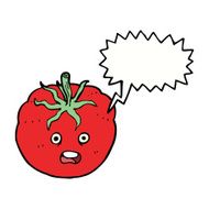 cartoon tomato with speech bubble N34