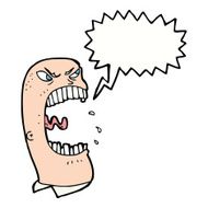 cartoon furious man shouting with speech bubble N9