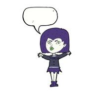 cartoon vampire girl with speech bubble N188