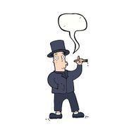 cartoon smoking gentleman with speech bubble N9