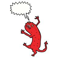 cartoon little monster with speech bubble N25