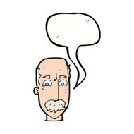 cartoon annnoyed old man with speech bubble N9