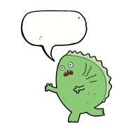 cartoon monster with speech bubble N41