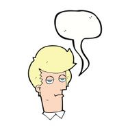 cartoon bored man with speech bubble N33