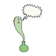 cartoon halloween ghost in bottle with speech bubble N16