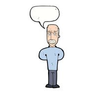 cartoon annoyed balding man with speech bubble N9