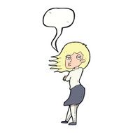 cartoon woman making photo face with speech bubble N9