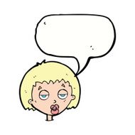 cartoon bored woman with speech bubble N24