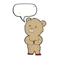 cartoon teddy bear with speech bubble N13