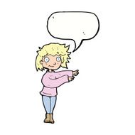 cartoon dancing woman with speech bubble N41