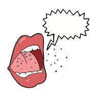 cartoon sneezing mouth with speech bubble N6