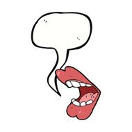 cartoon mouth with speech bubble