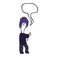 cartoon vampire with speech bubble N101