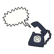 cartoon ringing telephone with speech bubble