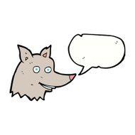 cartoon wolf head with speech bubble N21