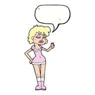 cartoon woman making dismissive gesture with speech bubble N13