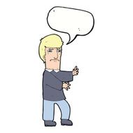 cartoon grumpy man with speech bubble N17