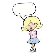 cartoon happy girl with speech bubble N70