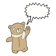 cute cartoon teddy bear with speech bubble