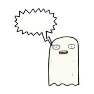 funny cartoon ghost with speech bubble N75