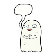 funny cartoon ghost with speech bubble N76