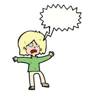 cartoon unhappy person with speech bubble N9
