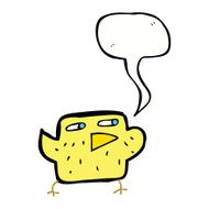 cartoon bird with speech bubble N240