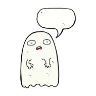 funny cartoon ghost with speech bubble N77