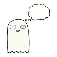 funny cartoon ghost with speech bubble N78