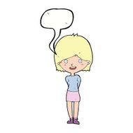 cartoon friendly woman with speech bubble N60