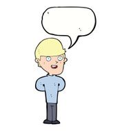 cartoon happy man with speech bubble N373