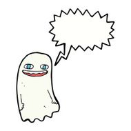 funny cartoon ghost with speech bubble N80