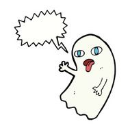 funny cartoon ghost with speech bubble N81