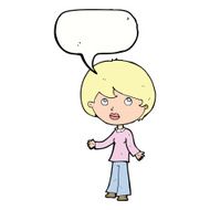 cartoon woman thinking with speech bubble N31