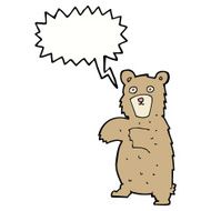 cartoon bear with speech bubble N9