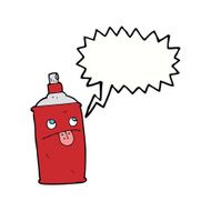 cartoon spray can with speech bubble N9