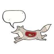 cartoon wolf with mouse in belly speech bubble N5