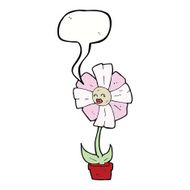 cartoon flower with speech bubble N34