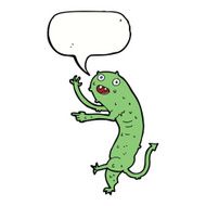 cartoon gross little monster with speech bubble N8