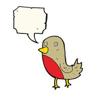 cartoon robin with speech bubble N17