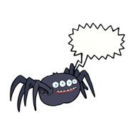 cartoon spooky spider with speech bubble N8