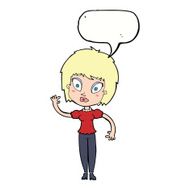 cartoon pretty girl with speech bubble N85