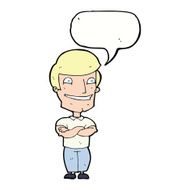 cartoon grinning man with speech bubble N71