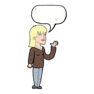 cartoon woman explaining with speech bubble N39
