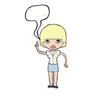 cartoon woman with idea speech bubble N206