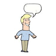 cartoon grinning man with speech bubble N72