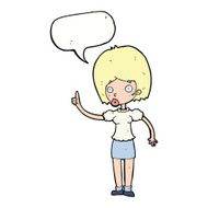 cartoon woman with idea speech bubble N207