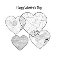 abstract pattern heart illustration in zentangle style
